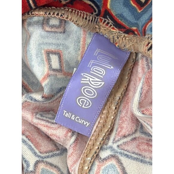 LuLaRoe TC Tall Curvy Multicolor Leggings With Bold Graphic Logo Wing Print New - Picture 3 of 5